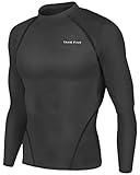New Men Sports Apparel Long Sleeves Shirts Skin Tights Compression Base Under Layer Top (L, NT001 BLACK)