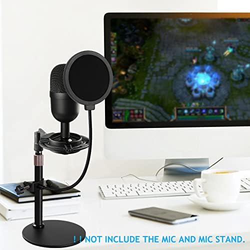 Razer Seiren Mini Desktop Mic Stand with Shock Mount and Pop Filter, Adjustable Microphone Stand Shockmount Reduces Vibration Noise Table holder for Razer Seiren Mini USB Streaming Microphone