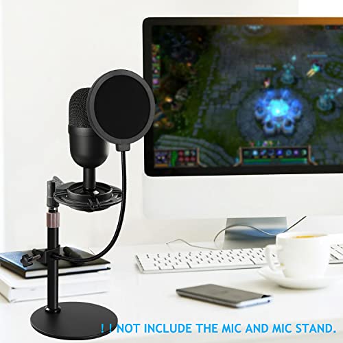 Desktop Mic Stand With Shock Mount And Pop Filter, Adjustable Microphone Stand Shockmount Reduces Vibration Noise Table Holder For Razer Seiren Mini Usb Streaming Microphone #TOP1