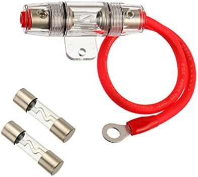 SIGANDG 60A AGU Fuse Holder with 8 Gauge AWG 1ft Power Wire - 99.9% Oxygen-Free Copper