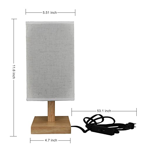 Vizty Table Lamps Set Of 2,Wooden Beside Lamps With Fabric Shade,Modern Desk Lamps For Living Room Bedroom Office (Bulbs Not Included) (Square) #TOP6