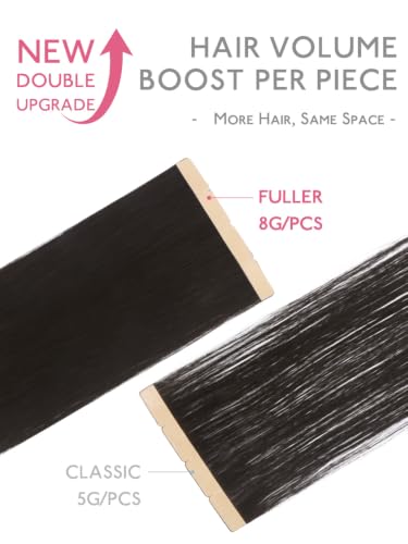 Image of WENNALIFE 3.15 inch Wide Tape in Hair Extensions Human Hair, Tape in Weft