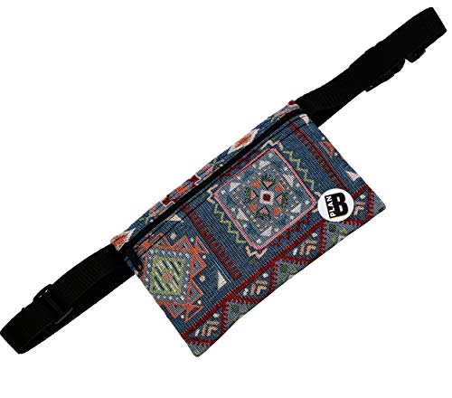 Plan B Riñonera Mini Tierra Azul 16,5 X 10 X 1 cm Cinturón Ajustable 70 100 cm Multicolor Hecho en España