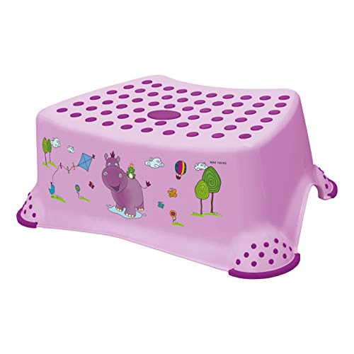 Pedana scalino antiscivolo per bambini HIPPO di OKT colore: lilla