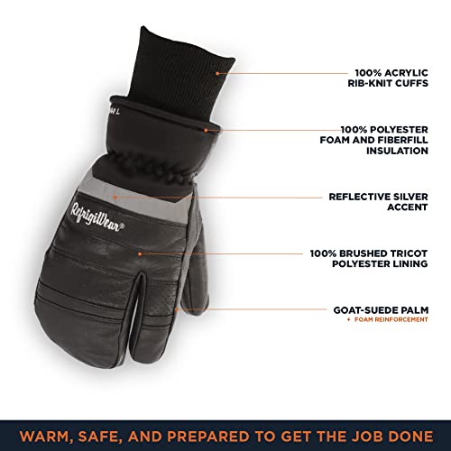 Refrigiwear Insulated 3-Finger Leather Mitt #TOP2