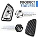 WORCAS Key Fob Case Carbon Fiber Pattern Silicone Cover Compatible with BMW X1 X2 X3 X5 X6 Compatible with BMW 1 Series 2 Series 5 Series 6 Series 7 Series 3 4 Universal Button Keyless Entry Remote