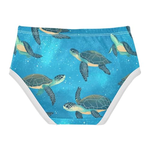 Wusikd Sea Turtles Girls' Underwear Cotton Galaxy Girls Briefs Soft Toddler Underwear 2T2
