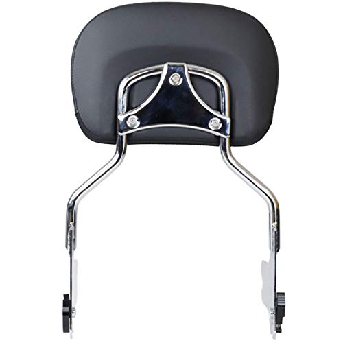 AUFER Detachable Backrest Sissy Bar Upright Passenger Backrest w/Pad Fit For Touring Road King Street Glide FLHR FLHX FLHT FLTR 1997-2008 (Chrome)