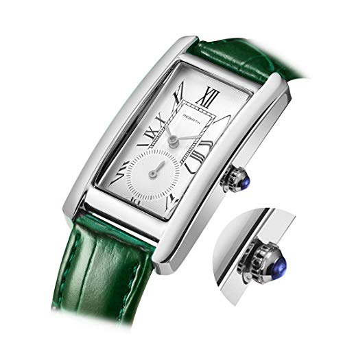 Image of Quartz Watch for Women, Lady Stylish Square Dress Watch with Leather Strap and Sapphire Crown