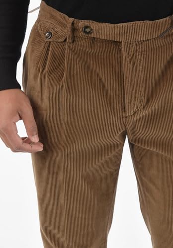 Men's Classic Fit Corduroy Pant Expandable-Waist Flat Front Straight Dress Trousers for Men3