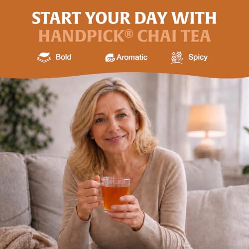 Image of HANDPICK Masala Chai Teabags (40 Count) Robust & Aromatic Authentic Chai