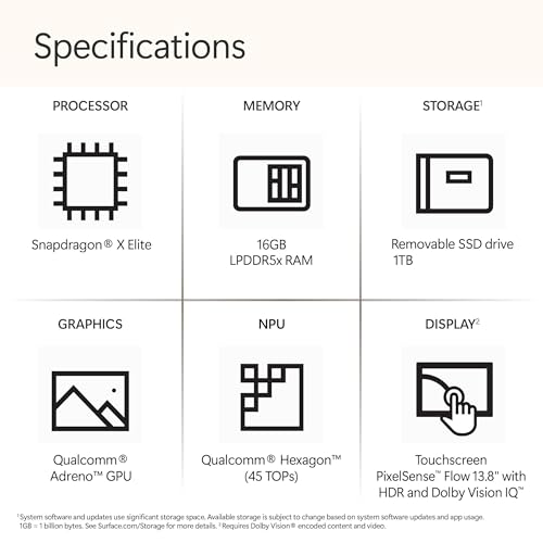 Image of Microsoft Surface Laptop 7 AI Copilot+ PC for Business (13.8 inch 2K+ Touchscreen, Snapdragon X Elite (> Intel i7-1355U), 16GB, 1TB SSD), 20-Hr Long Battery Life, Backlit KB, Wi-Fi 7, Win 11 Pro, Sapphire