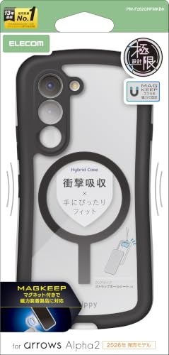 �G���R�� arrows Alpha2(F-51G) �P�[�X �J�o�[ �Ɍ��݌v MAGKEEP �N���A �ϏՌ� �Ռ��z�� �n�C�u���b�h TPU Grippy ��ɓ���� �O���b�v�� �J�����ی� �u���b�N PM-F262GRFMKBK