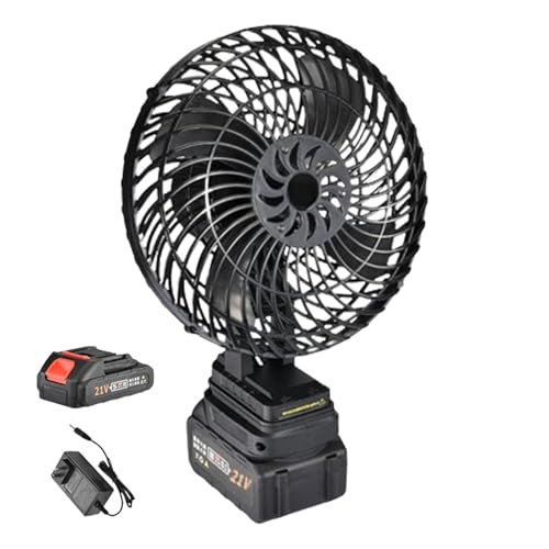 Ventilador de camping recargable – Ventilador de camping portátil con pilas – Accesorio para exteriores recargable – 2 velocidades – Ventilador de aire inalámbrico para la mesa