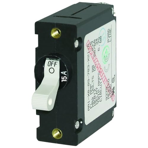 Blue Sea Systems 7210 A-Series White Toggle Circuit Breaker, Single Pole, 15A by Blue Sea Systems - Image 2