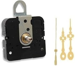 Clock Movement Mechanism, Choose Your Hands and Size, USA Made (1/4" Threaded Shaft, L Hands with Golf Second Hand)