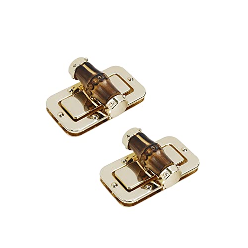WDONAY Gold Turn Lock Clasp Metal Twist Locks Rectangle Purse Closure Clutches Locks, 2 PCS,for DIY Craft,Wallet, Handbag Making (2.40" x 1.30")