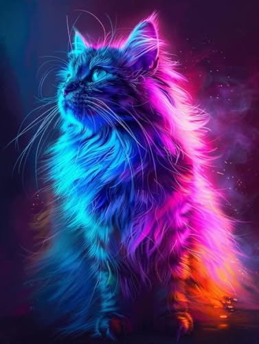 Kit Peinture Diamant Chat : Décoration Murale DIY Salon