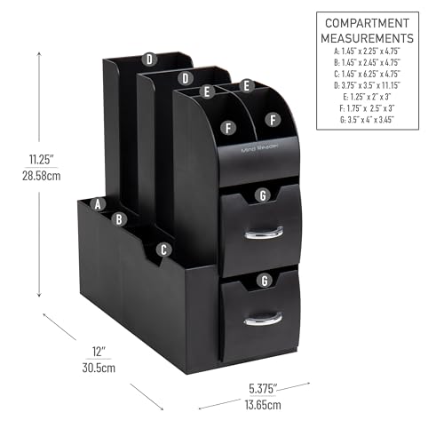 image for Mind Reader Cup and Condiment Station, Countertop Organizer, Coffee Ba