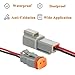 HYAT 14 AWG 2 Pin DT Connector Waterproof Automotive Electrical Connector, Male and Female Way Auto Electrical Wire Connectors Harness for Car Truck Boat Motorcycle Trike Caravan - 3 Pack, Grey