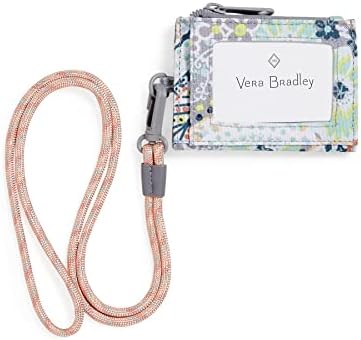 Vera Bradley Women's Recycled Lighten Up Reactive Lanyard Card Case With RFID Protection, Citrus Paisley, One Size
