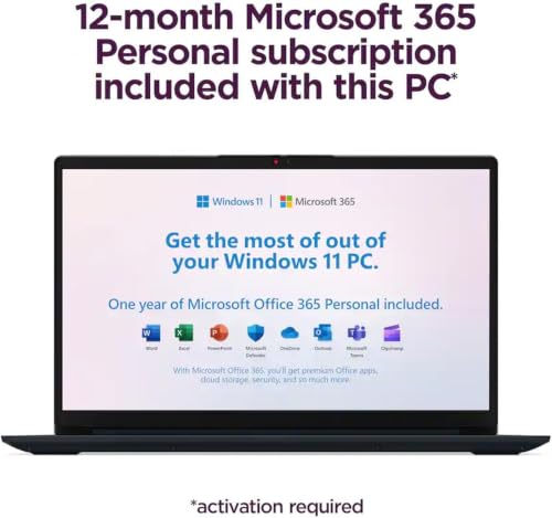 Image of Lenovo IdeaPad Slim 3i 15.6 Inch FHD Laptop, Intel N150 Processor, 8GB DDR5 RAM, 128GB SSD, Windows 11 Home, Office 365, Wi-Fi 6, Numeric Keypad, Student Business Laptop