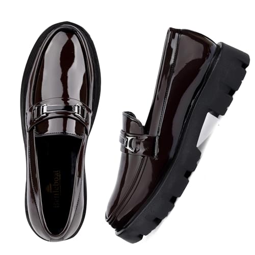 Image of WUGATTI Men's Patent Leather Comfortable & Office Wear Slip-On Loafers