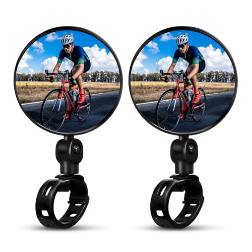 2 PCS Bike Mirror Set,Rear View Handlebar Mirrors for Bicycle,Adjustable and Rotatable,Safe Cycling Accessories,Wide Angle Vision for Mobility Scooters,Electric Bikes,Mountain Bikes