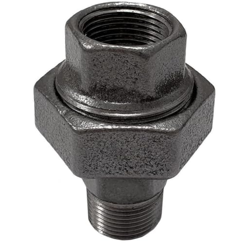 Unión de hierro fundido negro M/F a tornillo con acabado estructural robusto 2