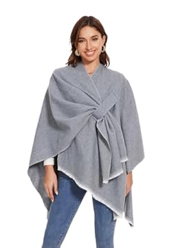 Colornial Elegante Mantella da Donna con Fronte Aperto Poncho Morbido, Adatto per Primavera, Autunno e Inverno (Colore 23)