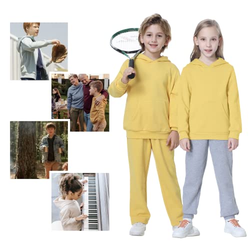 Kid Nation Kids' Soft Brushed Fleece Casual Basic Pullover Hooded Sweatshirt Hoodie for Boys or Girls 4-12 Years3