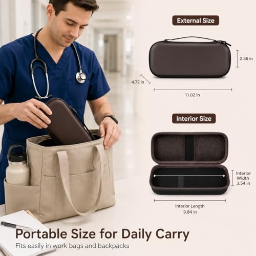 Image of ALKOO Stethoscope Case for 3M Littmann Classic III /Cardiology IV,BrownBlack | for MDF Acoustica Stethoscopes, for Nurses, Doctors, Nursing School Essentials, Students, Clinic, EMS, Travel, Hard Bag Only