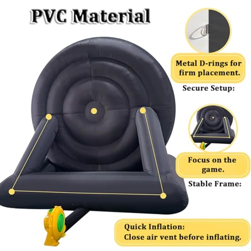 VFMVOYNZ 10 Fuß aufblasbares Fußball-Dartboard für Erwachsene und Kinder, riesige aufblasbare Fußballspiele, Outdoor-Spiele, riesige Kick-Darts mit 8 klebrigen Fußballbällen und Gebläse – Bild 6