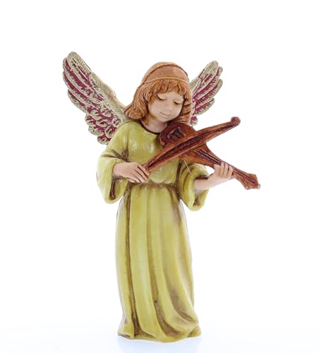 Moranduzzo Ange avec Violon pour Crèche de 11 cm – Standard 11 – Échelle 1:20 – Figurine Indestructible, Peinte à la Main, Produit Officiel, Sculpteur M. Landi