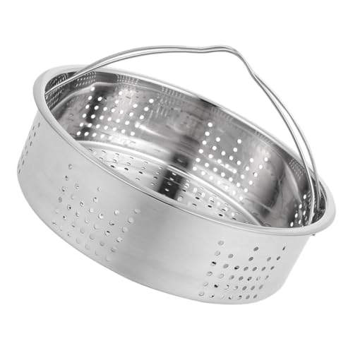 LOPUNER Vaporera de Acero Inoxidable 304 con Asas Dobles, Redonda de 20 Cm, Cesta de Vapor para Cocina Doméstica, Apta para Olla Arrocera, Práctica para Verduras, Pescado y Mariscos