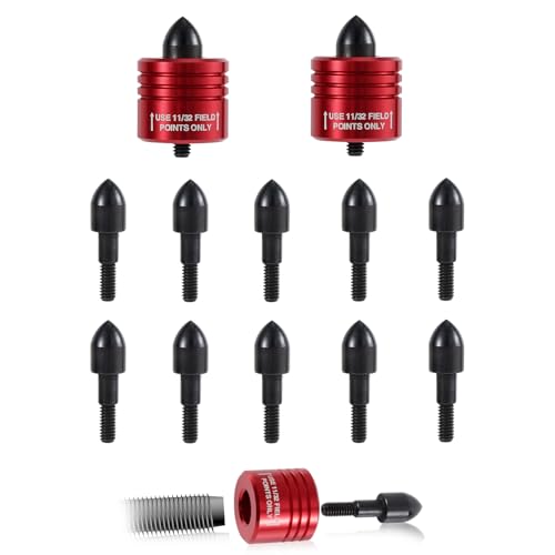 2pcs Crossbow Decocking Heads & 12pcs Decocking Points, Universal Arrow Release Tip for Most Compound Bow Release Recurve Hunting Competition Arrows and Bolts