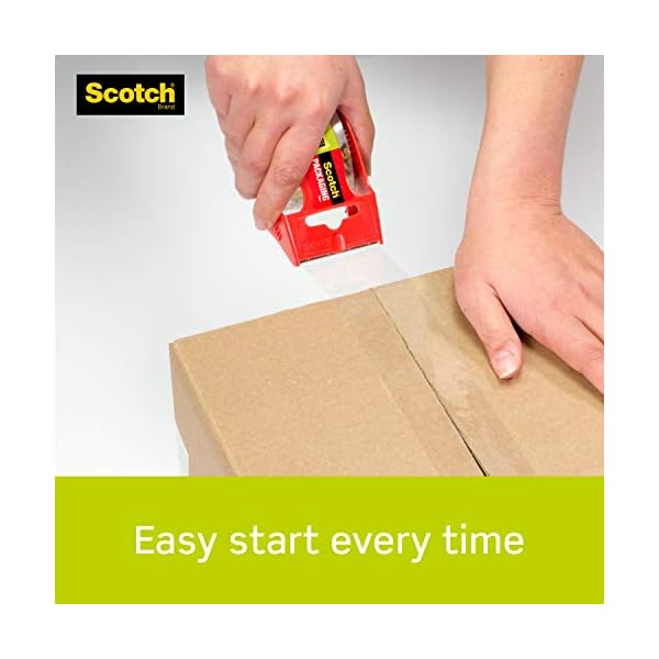 Scotch Sure Start Verpackungsklebeband, 6 Rollen mit Spender, 4,8 cm x 22,2 m, 5,1 cm Kern, ideal zum Verpacken, Versand… – Bild 7