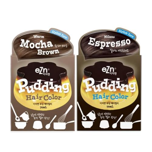 eZn Pudding Hair Dye Duo Set (Warm Mocha Brown &