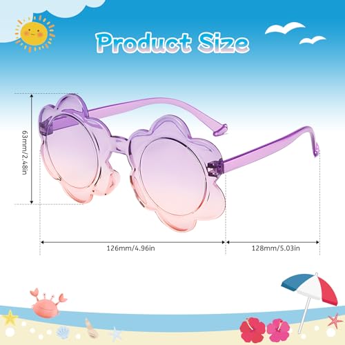 16 Pcs Sunglasses Bulk for Girls Boys, Round Flower Sunglasses Party Favor Decor Bluey Grannies3