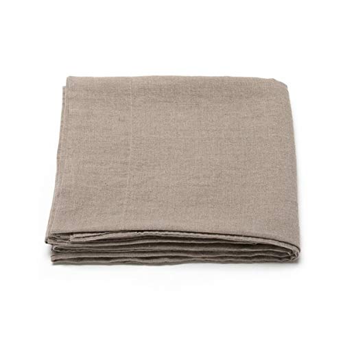 LinenMe Natural Washed Bed Linen Flat Sheet, Twin (66 x 102)