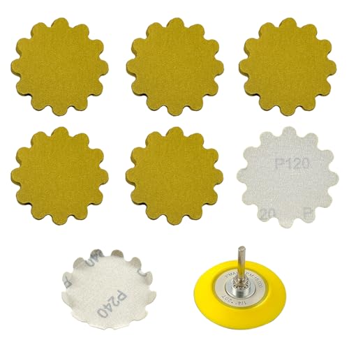 Image of 50 PCS 3 Inch Hook and Loop Sanding Discs - Wet /Dry Flex Edge Pads with Grits 120 - Compatible with Sanders & Hand Drills for Metal, Wood, Auto Projects