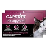 Capstar (nitenpyram) Cat Flea Treatment, Fast-Acting Oral Flea Treatment for Cats 2-25 lbs, Vet-Recommended Medication Tablets Start Killing in 30 Minutes, 12 Doses (Includes Two 6-Count Boxes)