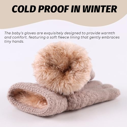Image of JANGANNSA Cold Weather Kids Gloves Warm Knitted Children Magic Glove With Fleece Lining Winter Gloves For Boys Girls
