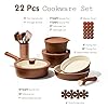 CAROTE 22Pcs Ceramic Cookware Set, Pots and Pans Set Non Stick Removable Handles, Non Toxic Cookware Oven/Dishwasher Safe, Induction Cookware, Gift Set, NonStick Cookware Set with Kitchen Essentials #1