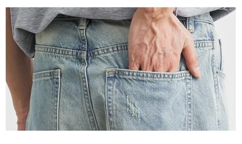 Men’S Casual Fashion Jeans Loose Fit Light Color Straight Trousers for Outdoor Shopping and Daily Wear3