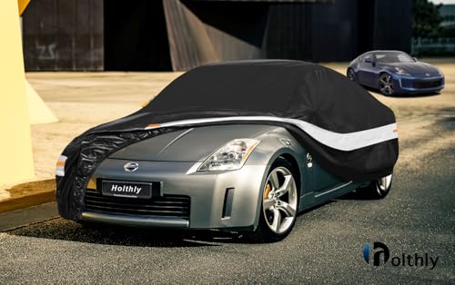 Image of 10 Layers Car Cover Custom Fit for 350Z 370Z Z (2002-2025), Waterproof All Weather for Automobiles, Outdoor Full Cover Sun Dust Rain Protection with Cotton. Black