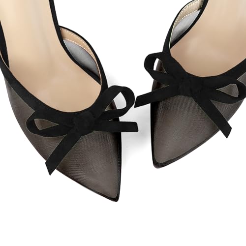 Kitten Heels Mules for Women Pointed Closed Toe Slip on Stiletto Heels Sexy Dressy Pumps Shoes Vintage Trendy3