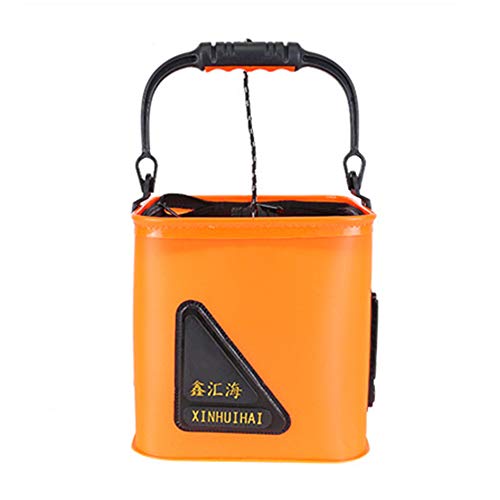 BIGBIGFAMILY Balde de Peixe Vivo, Balde Dobrável, Resistente, Impermeável, Caminhada, Acessórios de