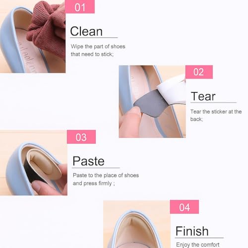 Image of Shoe Bite Protector and Heel Grips - Self-Adhesive Cushion Pads for Loose Shoes, Heel Pain Relief, Anti-Slip Inserts & Heel Pads for Men & Women - 1 Pair (Heel Liner)