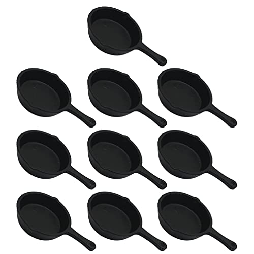 Cast Iron Mini Skillet Set 10-Pack for Cookie Brownie Dessert